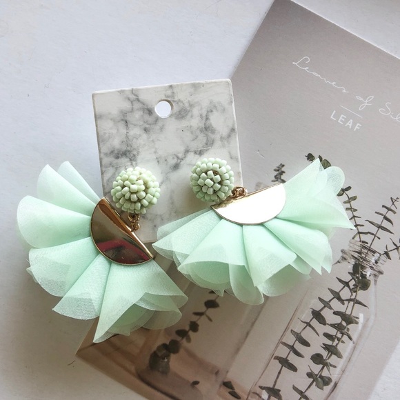 Mint Statement Earrings - Picture 3 of 5